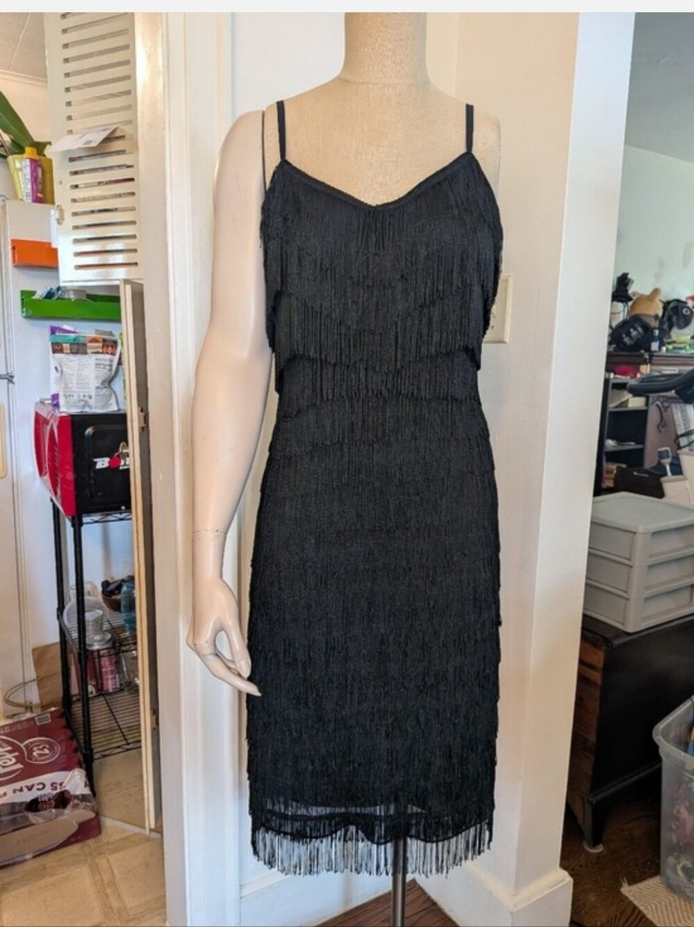 Cartise Black Fringe Flapper Dress